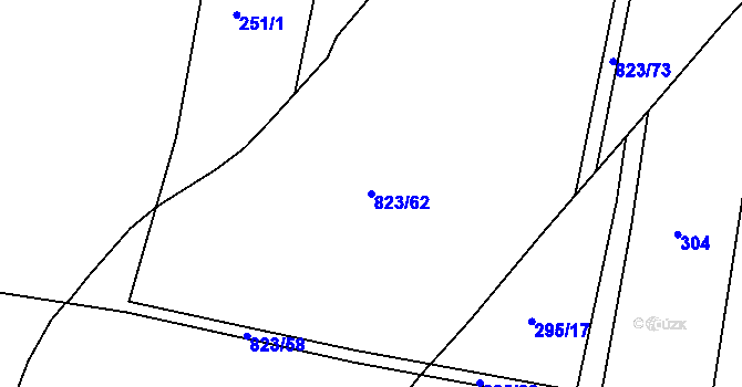 Parcela st. 823/62 v KÚ Semonice, Katastrální mapa