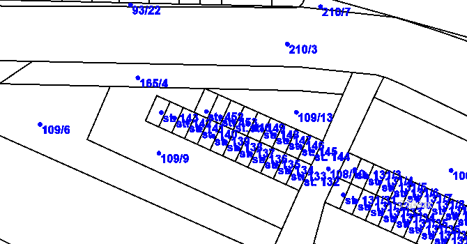 Parcela st. 416 v KÚ Semtín, Katastrální mapa