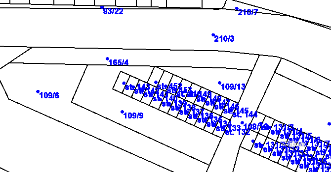 Parcela st. 453 v KÚ Semtín, Katastrální mapa
