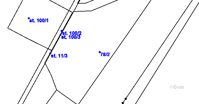 Parcela st. 78/2 v KÚ Semtín, Katastrální mapa