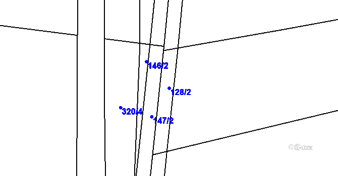 Parcela st. 128/2 v KÚ Semtín, Katastrální mapa