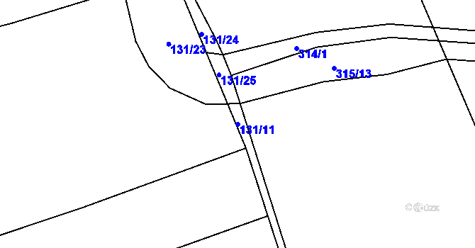 Parcela st. 131/11 v KÚ Semtín, Katastrální mapa