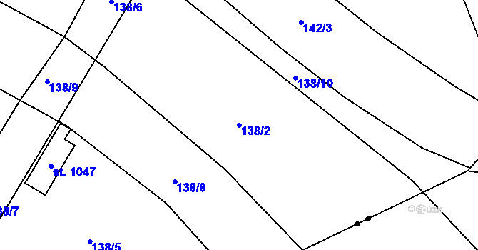 Parcela st. 138/2 v KÚ Semtín, Katastrální mapa