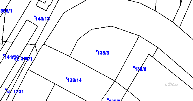 Parcela st. 138/3 v KÚ Semtín, Katastrální mapa