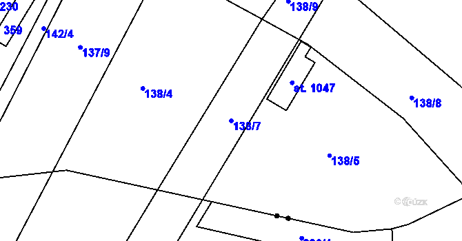 Parcela st. 138/7 v KÚ Semtín, Katastrální mapa