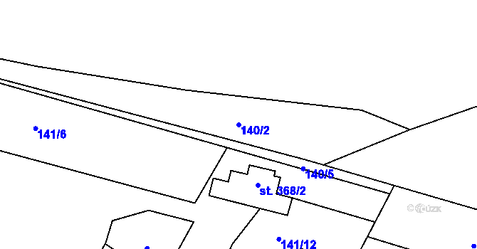 Parcela st. 140/2 v KÚ Semtín, Katastrální mapa