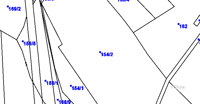 Parcela st. 154/2 v KÚ Semtín, Katastrální mapa