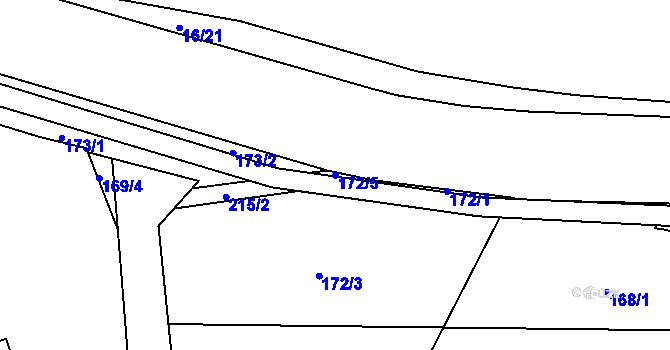 Parcela st. 172/5 v KÚ Semtín, Katastrální mapa