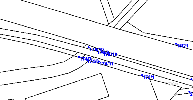 Parcela st. 174/9 v KÚ Semtín, Katastrální mapa