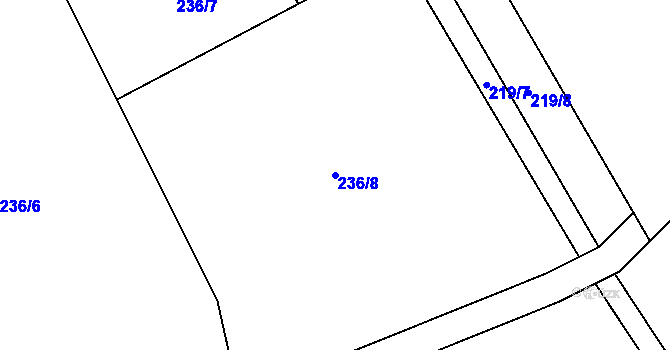 Parcela st. 236/8 v KÚ Semtín, Katastrální mapa
