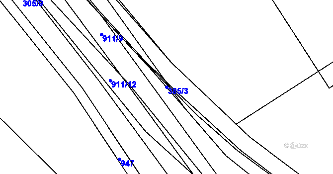 Parcela st. 385/3 v KÚ Semtín, Katastrální mapa