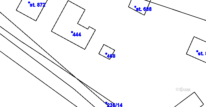 Parcela st. 857 v KÚ Semtín, Katastrální mapa