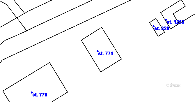 Parcela st. 771 v KÚ Semtín, Katastrální mapa