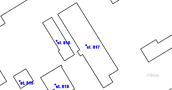 Parcela st. 817 v KÚ Semtín, Katastrální mapa