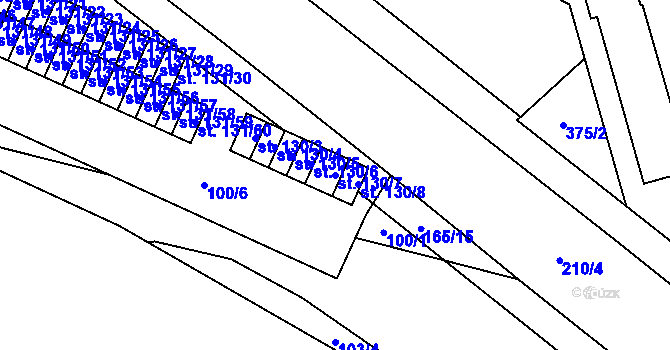 Parcela st. 130/7 v KÚ Semtín, Katastrální mapa
