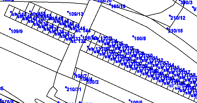 Parcela st. 131/33 v KÚ Semtín, Katastrální mapa