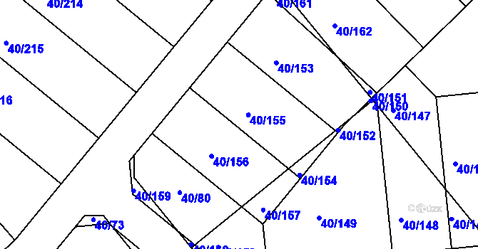 Parcela st. 40/80 v KÚ Semtín, Katastrální mapa