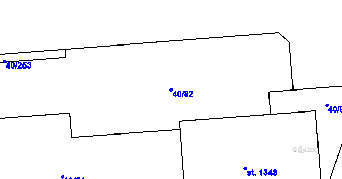 Parcela st. 40/82 v KÚ Semtín, Katastrální mapa