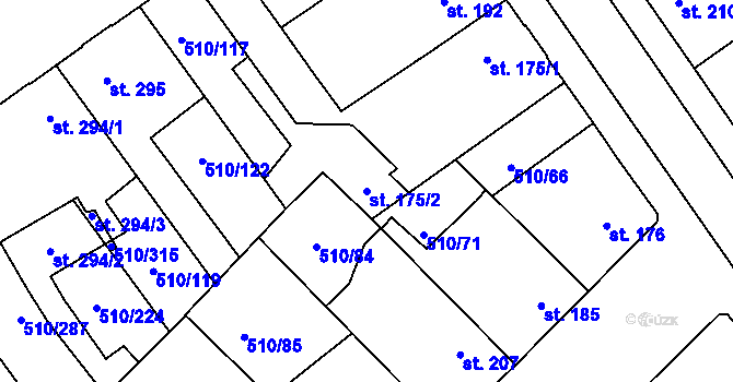 Parcela st. 175/2 v KÚ Sendražice u Kolína, Katastrální mapa