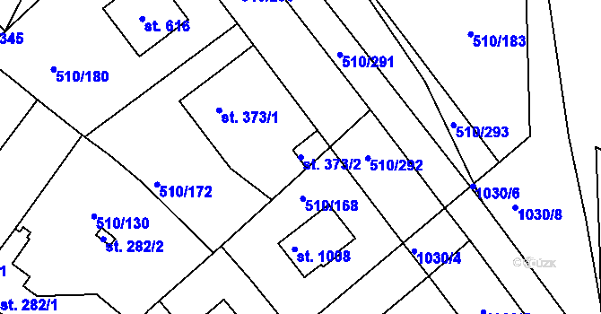 Parcela st. 373/2 v KÚ Sendražice u Kolína, Katastrální mapa