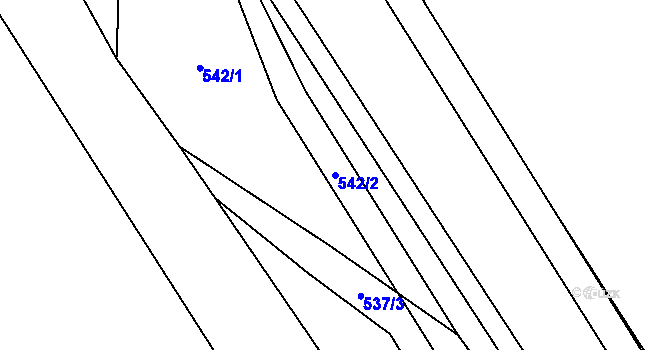 Parcela st. 542/2 v KÚ Sendražice u Smiřic, Katastrální mapa