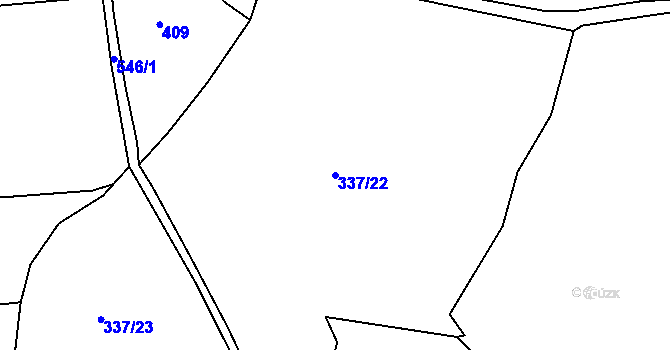 Parcela st. 337/22 v KÚ Senec u Rakovníka, Katastrální mapa