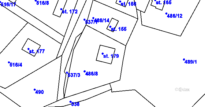 Parcela st. 179 v KÚ Senec u Rakovníka, Katastrální mapa