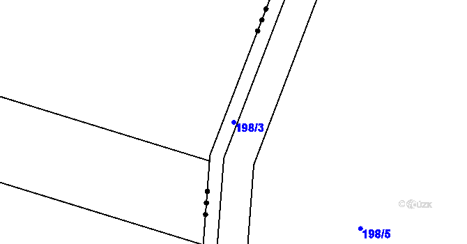 Parcela st. 198/3 v KÚ Senec u Rakovníka, Katastrální mapa