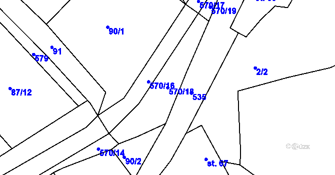 Parcela st. 570/18 v KÚ Senec u Rakovníka, Katastrální mapa