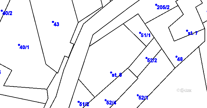 Parcela st. 9 v KÚ Senešnice, Katastrální mapa