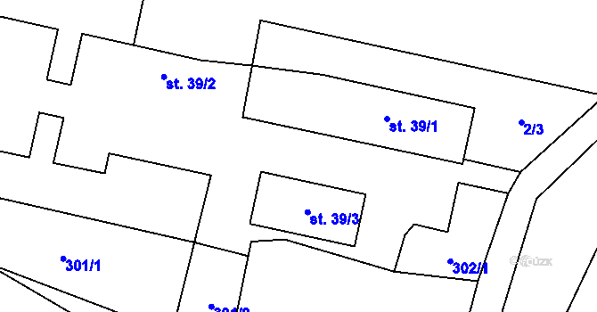 Parcela st. 39/2 v KÚ Senešnice, Katastrální mapa