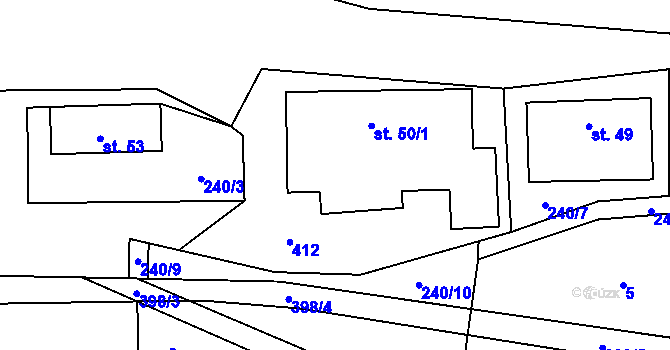 Parcela st. 50/1 v KÚ Senešnice, Katastrální mapa