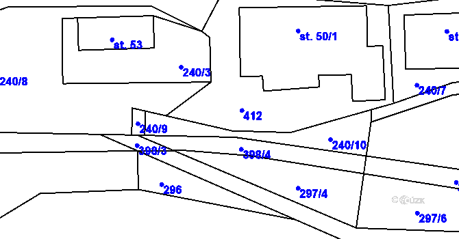 Parcela st. 50/2 v KÚ Senešnice, Katastrální mapa