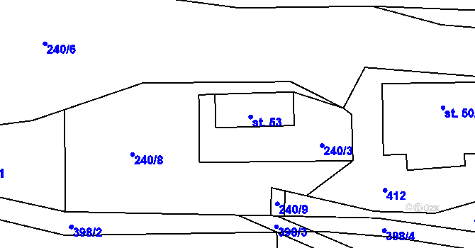 Parcela st. 53 v KÚ Senešnice, Katastrální mapa