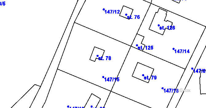 Parcela st. 78 v KÚ Senešnice, Katastrální mapa