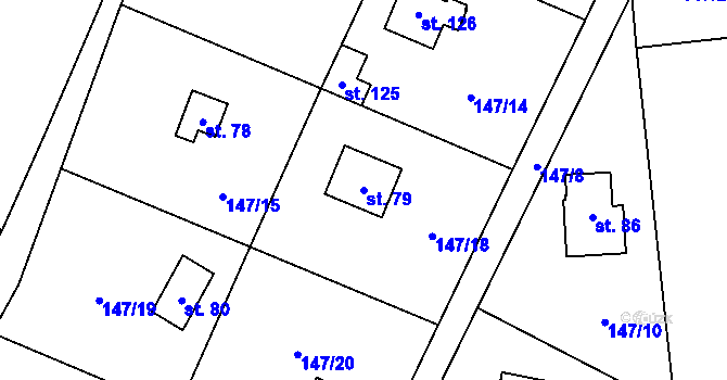 Parcela st. 79 v KÚ Senešnice, Katastrální mapa