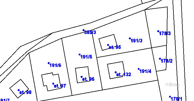 Parcela st. 95 v KÚ Senešnice, Katastrální mapa