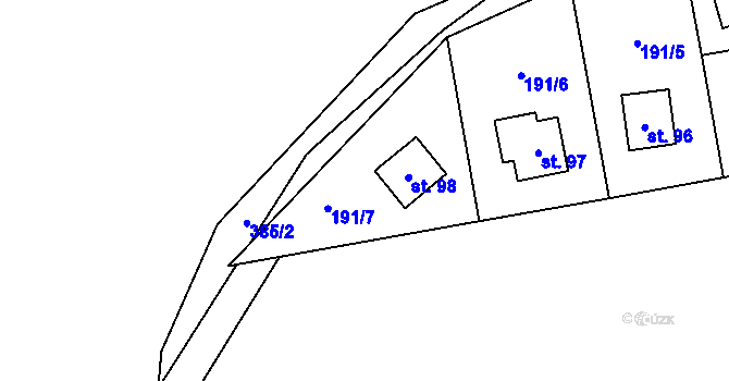 Parcela st. 98 v KÚ Senešnice, Katastrální mapa
