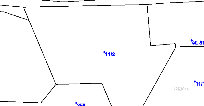 Parcela st. 11/2 v KÚ Senešnice, Katastrální mapa