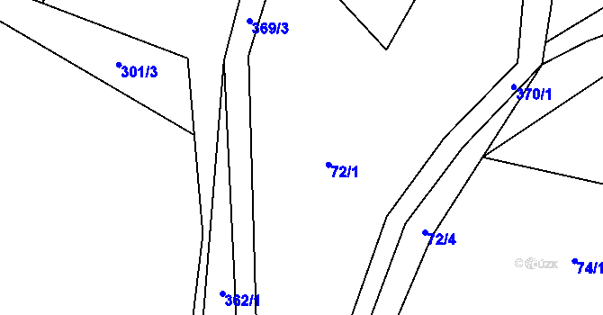 Parcela st. 72/1 v KÚ Senešnice, Katastrální mapa