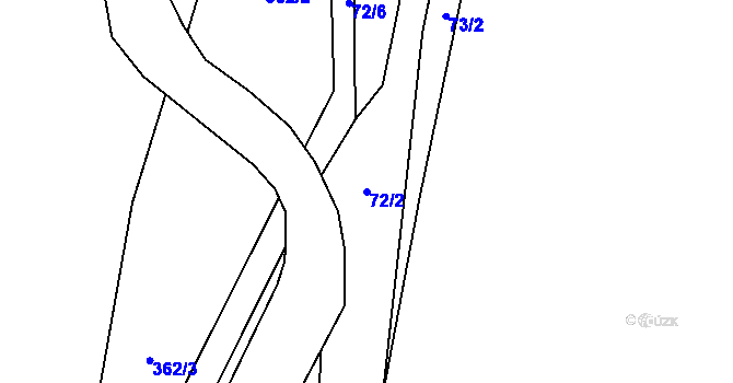 Parcela st. 72/2 v KÚ Senešnice, Katastrální mapa