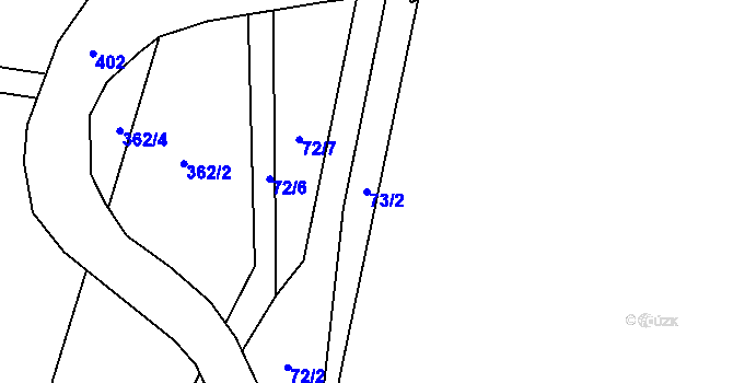 Parcela st. 73/2 v KÚ Senešnice, Katastrální mapa