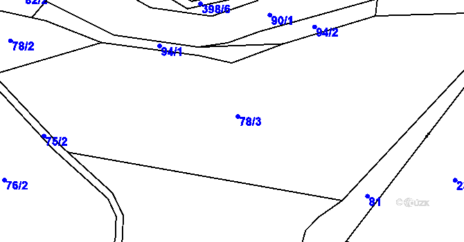 Parcela st. 78/3 v KÚ Senešnice, Katastrální mapa