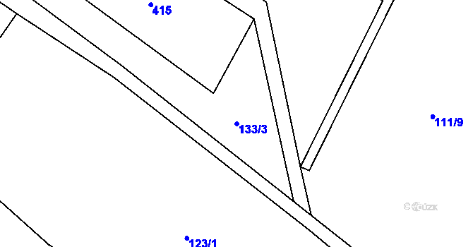 Parcela st. 133/3 v KÚ Senešnice, Katastrální mapa