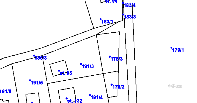 Parcela st. 178/3 v KÚ Senešnice, Katastrální mapa