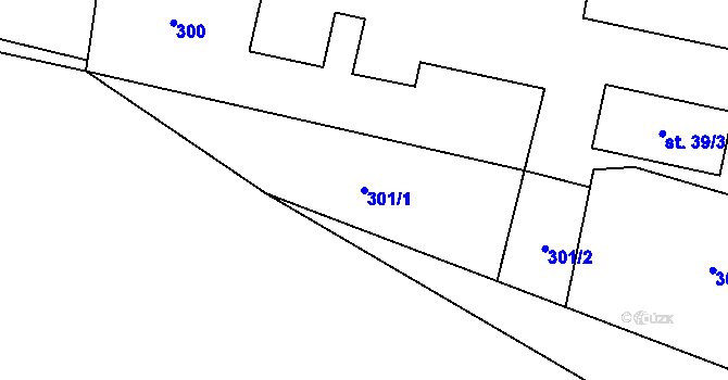 Parcela st. 301/1 v KÚ Senešnice, Katastrální mapa