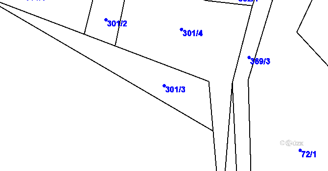 Parcela st. 301/3 v KÚ Senešnice, Katastrální mapa