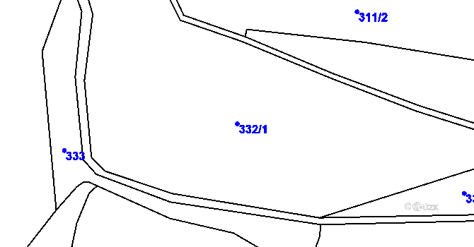 Parcela st. 332/1 v KÚ Senešnice, Katastrální mapa
