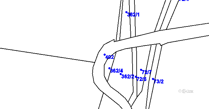 Parcela st. 402 v KÚ Senešnice, Katastrální mapa