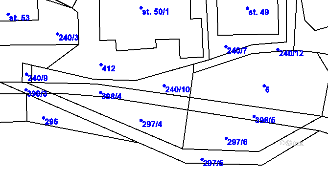 Parcela st. 240/10 v KÚ Senešnice, Katastrální mapa